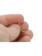 čtrnáctinová růžová zlata 14k 583 Yellow Peridot náušnice vec013 Russian Soviet USSR Vintage Art Deco style